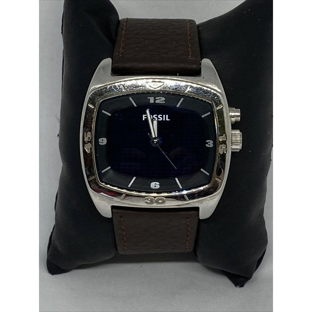 Fossil AM3695 Men's Brown Leather Analog Blue Dial